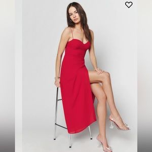 Reformation Red Kourtney Dress NWOT